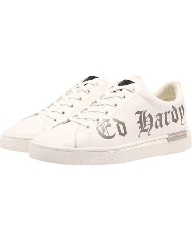 Zapatillas deporte de Hombre ED HARDY SCRIPT LOW TOP WHITE-GUN METAL BLANCO-GRIS