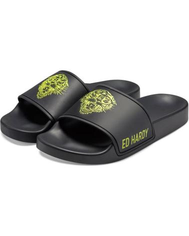 Chanclas de Mujer ED HARDY SEXY BEAST SLIDERS BLACK-FLUO YELLOW NEGRO-AMARILLO