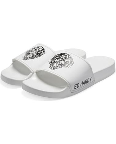 Man Flip flops ED HARDY SEXY BEAST SLIDERS WHITE-BLACK BLANCO-NEGRO