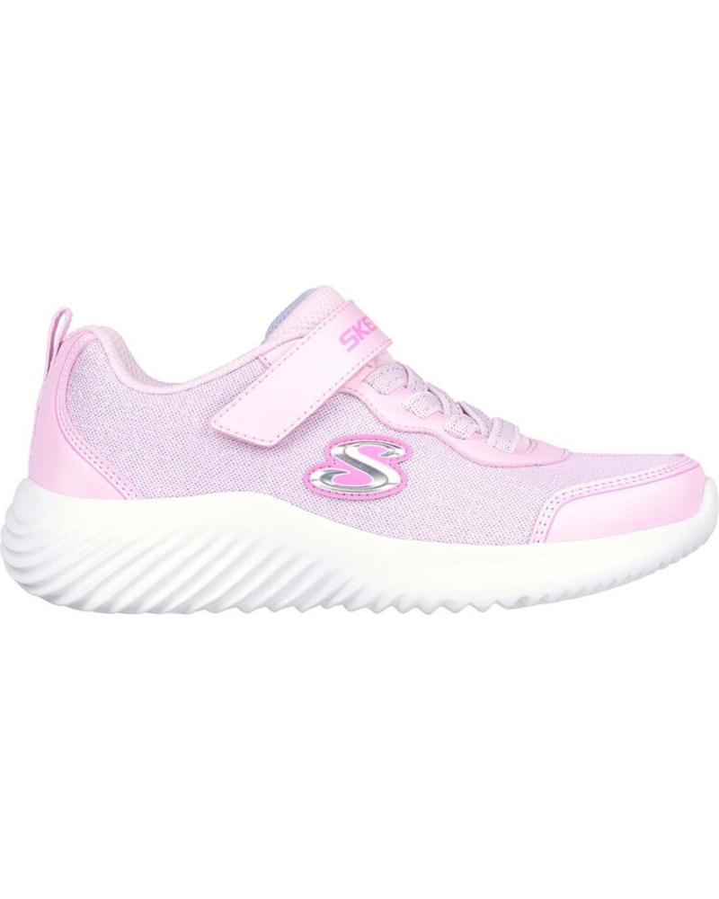 SKECHERS BOUNDER-GIRLY GROOVE PINK TRAINERS PINK