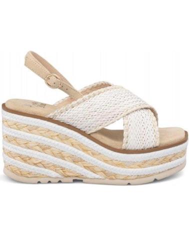 Sandalias de Mujer ALMA BLUE SANDALIA DE MATERIAL TEXTIL CON CUNA Y PLATAFORMA DE YUTE BLANCO