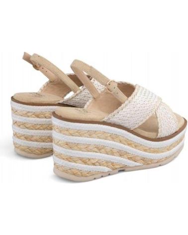 Sandalias de Mujer ALMA BLUE SANDALIA DE MATERIAL TEXTIL CON CUNA Y PLATAFORMA DE YUTE BLANCO