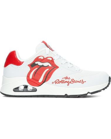 SKECHERS UNO ROLLING STONES SINGLE BLANCA BLANCO