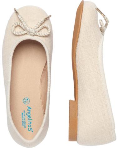 Scarpe per Bambina ANGELITOS BAILARINA CEREMONIA PIEL 1568 BEIGE