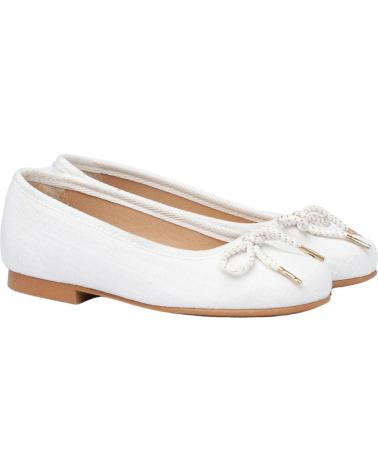 Zapatos de Niña ANGELITOS BAILARINA CEREMONIA PIEL 1568 BLANCO