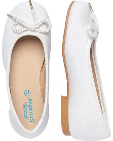 Zapatos de Niña ANGELITOS BAILARINA CEREMONIA PIEL 1568 BLANCO