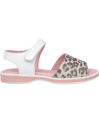 Zapatos de Niña ANGELITOS SANDALIA LEOPARDO ANG577 BLANCO