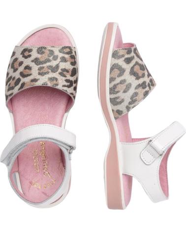Zapatos de Niña ANGELITOS SANDALIA LEOPARDO ANG577 BLANCO