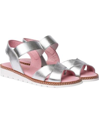 Sandalias de Mujer y Niña ANGELITOS SANDALIA H LEOPARDO ANG626 PLATA