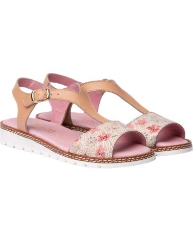 Sandalias de Mujer y Niña ANGELITOS SANDALIA H FLOR ANG625 NUDE
