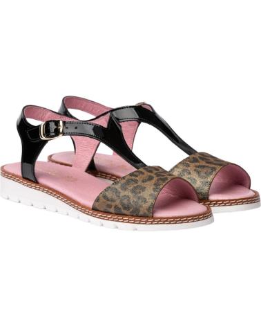 Sandalias de Mujer y Niña ANGELITOS SANDALIA H LEOPARDO ANG625 NEGRO