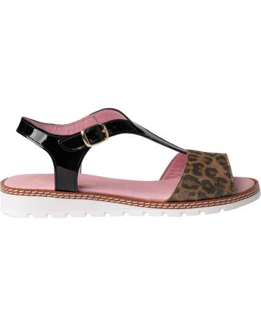 Sandalias de Mujer y Niña ANGELITOS SANDALIA H LEOPARDO ANG625 NEGRO