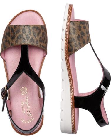 Sandalias de Mujer y Niña ANGELITOS SANDALIA H LEOPARDO ANG625 NEGRO