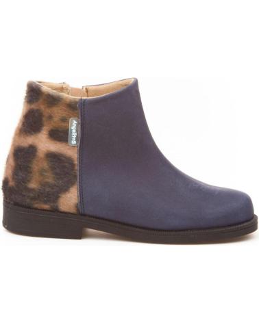 Zapatos de Niña ANGELITOS BOTIN FLOR PIEL 753 MARINO