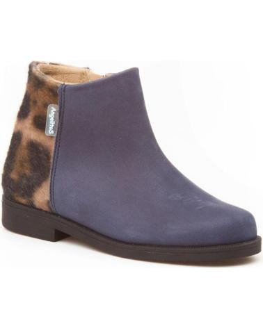 Sapatos de Menina ANGELITOS BOTIN FLOR PIEL 753 MARINO