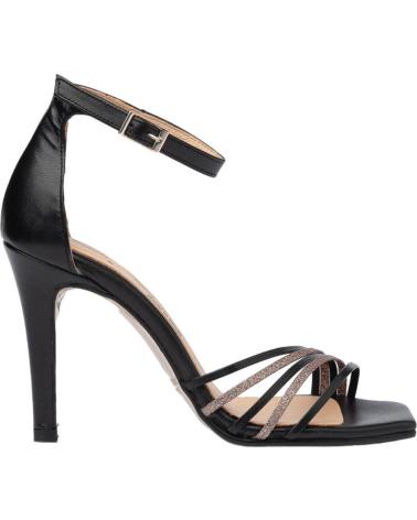 Sandalias de Mujer EVA MAÑAS SALON FIESTA PIEL 1474 NEGRO