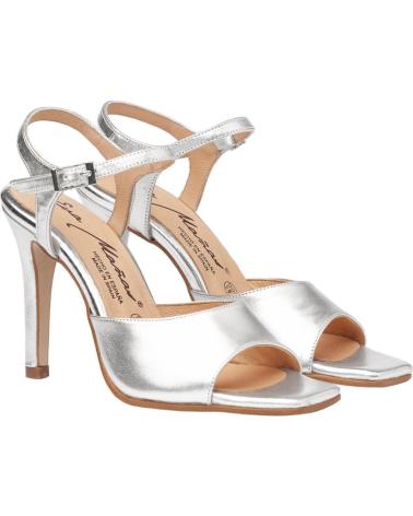 Sandalias de Mujer EVA MAÑAS SALON FIESTA PIEL 1476 PLATA