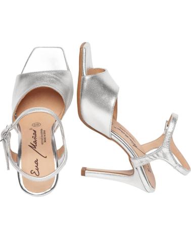 Sandalias de Mujer EVA MAÑAS SALON FIESTA PIEL 1476 PLATA