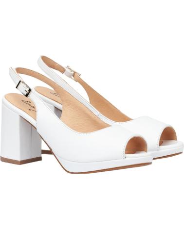 Zapatos de tacón de Mujer EVA MAÑAS SALON PLATAFORMA PIEL 1477 BLANCO