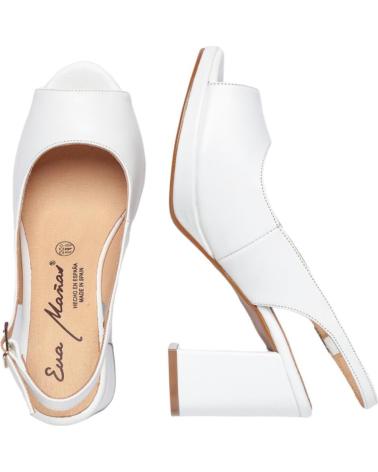 Zapatos de tacón de Mujer EVA MAÑAS SALON PLATAFORMA PIEL 1477 BLANCO