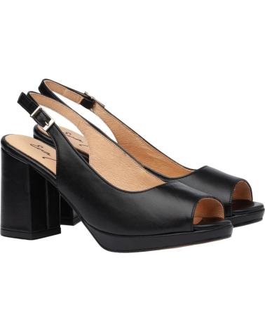 Zapatos de tacón de Mujer EVA MAÑAS SALON PLATAFORMA PIEL 1477 NEGRO