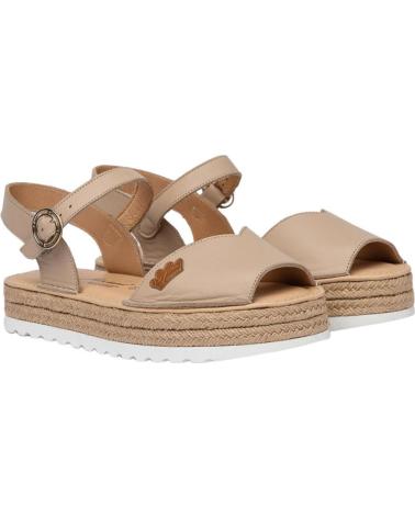 Sandalias de Mujer EVA MAÑAS NAUTICO PIEL SERRAJE 496 ARENA