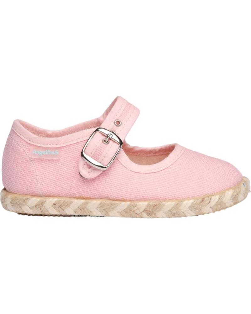 Sapatos de Menina ANGELITOS MERCEDITA LONA ANG954 ROSA