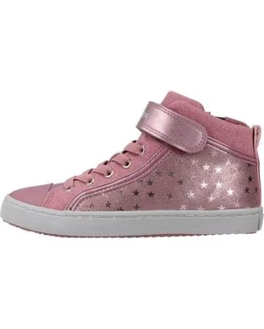 BASKETS MONTANTES FILLE GEOX J KALISPERA GIRL I I EN ROSE DK PINK