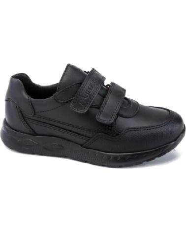 Deportivas de Niña y Niño PABLOSKY ZAPATO PIEL COLEGIAL VELCRO NEGRO LEADER-TECH NEGRO
