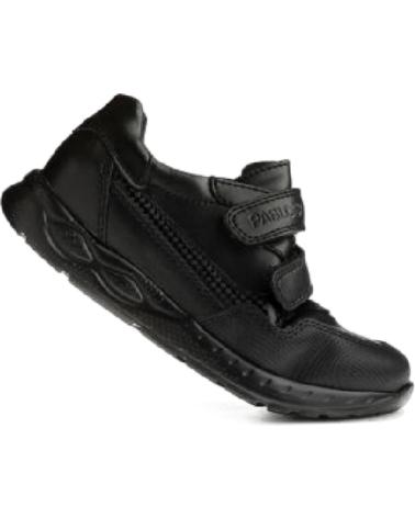 Deportivas de Niña y Niño PABLOSKY ZAPATO PIEL COLEGIAL VELCRO NEGRO LEADER-TECH NEGRO