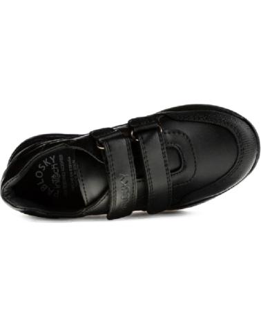 Deportivas de Niña y Niño PABLOSKY ZAPATO PIEL COLEGIAL VELCRO NEGRO LEADER-TECH NEGRO