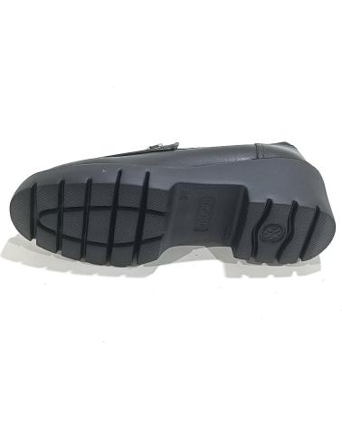 Zapatos de Mujer UNISA ZAPATO MOCASIN DE PIEL CON ESTRIBO DORADO CON TACON Y PLAT NEGRO