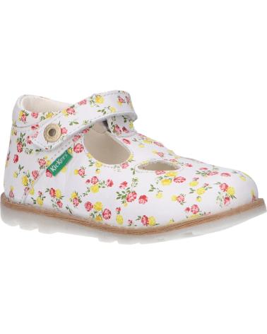 Zapatos de Niña KICKERS 785067-10 NONOCCHI 32 BLANC MULTICO FLEURI