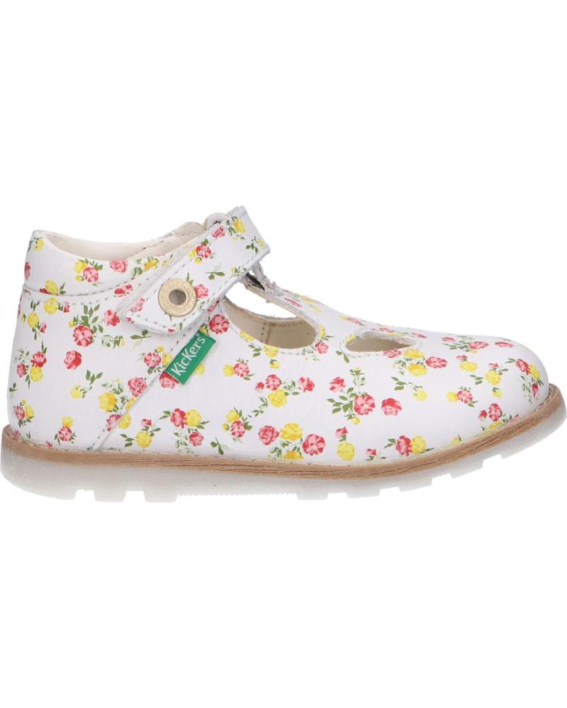 Zapatos de Niña KICKERS 785067-10 NONOCCHI 32 BLANC MULTICO FLEURI