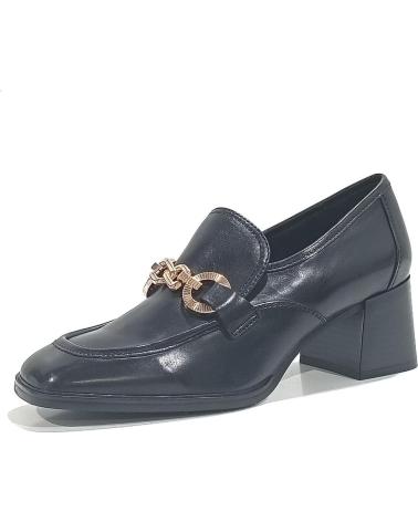 Scarpe per Donna REGARDE LE CIEL ZAPATO MOCASIN DE PIEL CON ESTRIBO DORADO CON TACON NEGRO