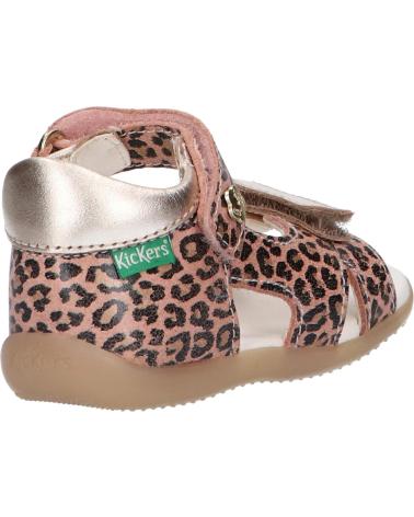 Sandalen für Mädchen KICKERS 696359-10 BINSIA-2 113 BEIGE LEOPARD