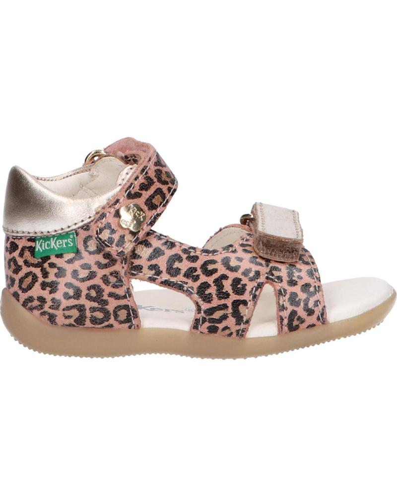 Sandalen für Mädchen KICKERS 696359-10 BINSIA-2 113 BEIGE LEOPARD