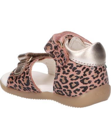 Sandalen für Mädchen KICKERS 696359-10 BINSIA-2 113 BEIGE LEOPARD
