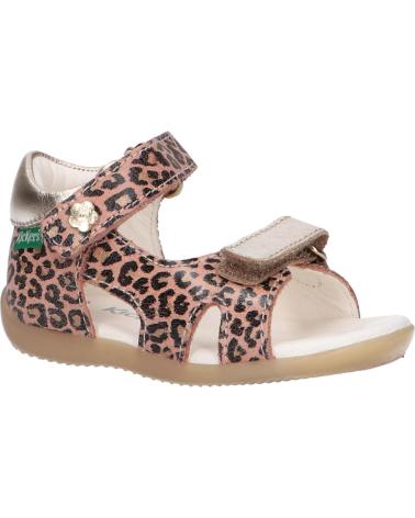 Sandalen für Mädchen KICKERS 696359-10 BINSIA-2 113 BEIGE LEOPARD