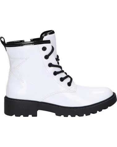 BOTTES GEOX J CASEY GIRL BLANCHES ET NOIRES C0404 WHITE-BLACK