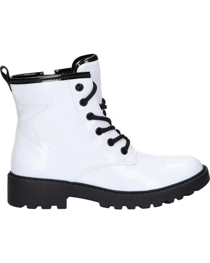 BOTTES GEOX J CASEY GIRL BLANCHES ET NOIRES C0404 WHITE-BLACK