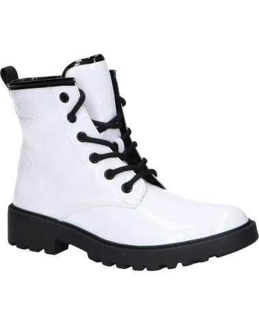BOTTES GEOX J CASEY GIRL BLANCHES ET NOIRES C0404 WHITE-BLACK