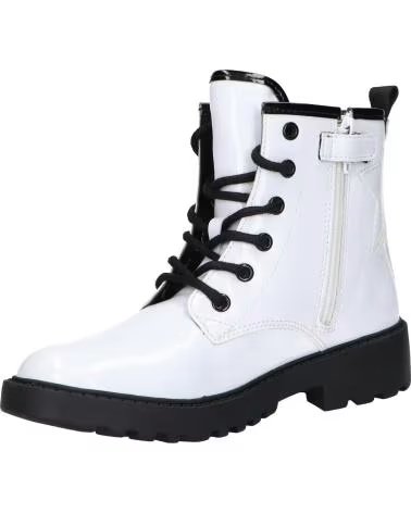 BOTTES GEOX J CASEY GIRL BLANCHES ET NOIRES C0404 WHITE-BLACK