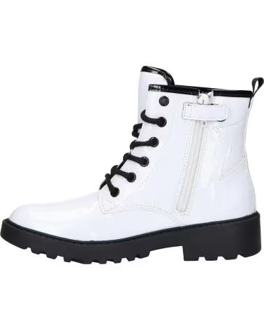 BOTTES GEOX J CASEY GIRL BLANCHES ET NOIRES C0404 WHITE-BLACK