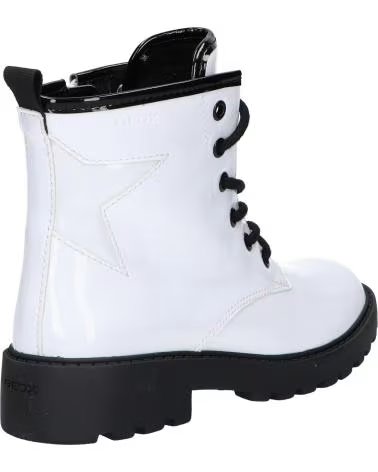 BOTTES GEOX J CASEY GIRL BLANCHES ET NOIRES C0404 WHITE-BLACK