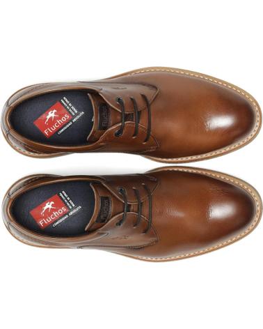Schuhe für Herren FLUCHOS F1815 ZAPATOS CON CORDONES DE HOMBRE CAMEL PIEL CAMEL