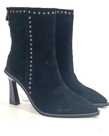 Botines de Mujer ALMA EN PENA BOTIN VESTIR DE ANTE CON TACON NEGRO
