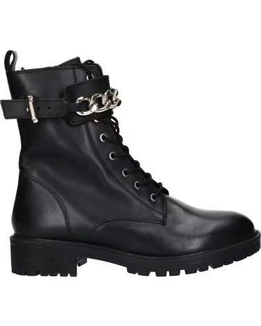 BOTTINES FEMME GEOX D HOARA NOIRES À LACETS ET DÉTAIL CHAÎNE C9999 BLACK