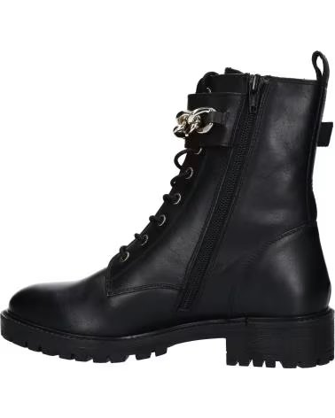BOTTINES FEMME GEOX D HOARA NOIRES À LACETS ET DÉTAIL CHAÎNE C9999 BLACK