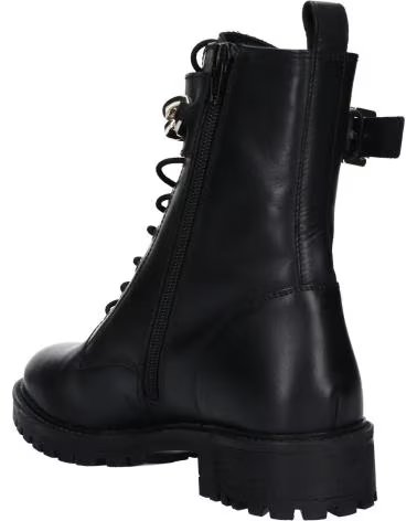 BOTTINES FEMME GEOX D HOARA NOIRES À LACETS ET DÉTAIL CHAÎNE C9999 BLACK